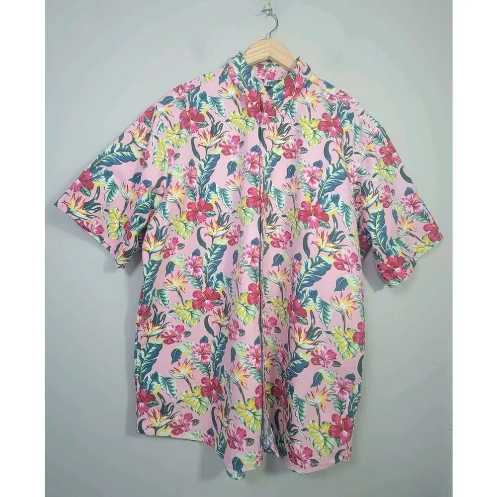 Ralph Lauren Mens XLT Short Sleeve Button Down Floral Tropical Shirt